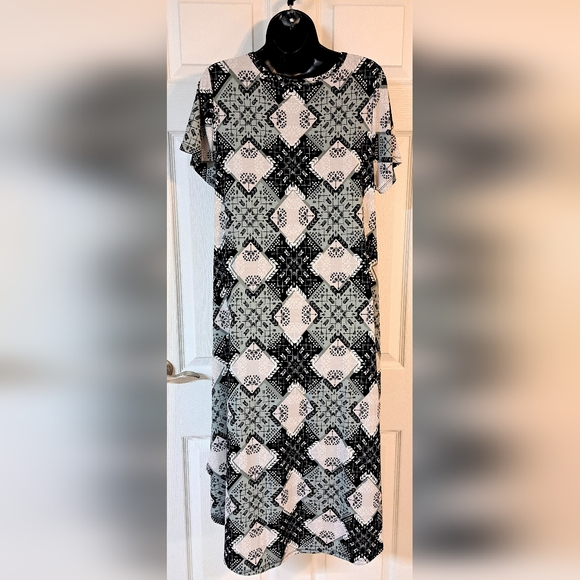 Lularoe Black, Gray & Khaki Pullover Dress - Picture 5 of 7